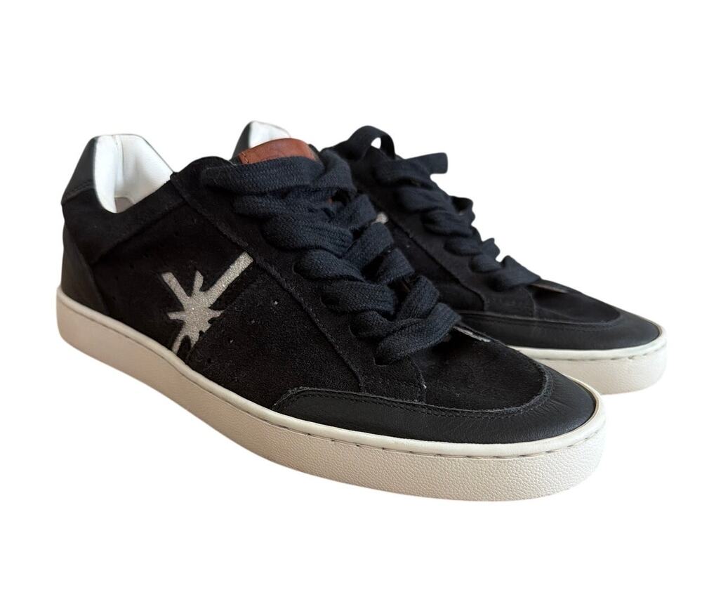 Ross & Snow Made in Italy Black Leather Water Resistant Luxury Sneakers 6.5